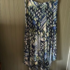 Blue and Green Patterned Women's Skirt